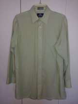 STAFFORD WRINKLE-FREE BROADCLOTH MEN&#39;S GREEN LS DRESS SHIRT-16x32/33-WOR... - £10.29 GBP