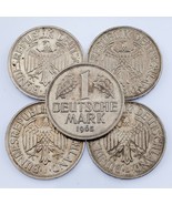 1963-1971 Germany 1 Mark Coin Lot (5 coins) All in XF-AU Condition! KM# 110 - £41.13 GBP