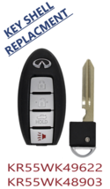 4B Smart Key SHELL For Infiniti 2008-2015 Models KR55WK49622 KR55WK48903 - £8.20 GBP