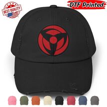 Mangekyou Sharingan Distressed Cap 90s Anime Naruto Cosplay Hat DTF Printed - $24.99