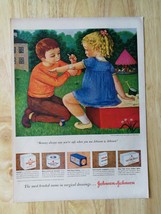 Vintage 1951 Johnson &amp; Johnson Little Boy &amp; Girl Full Page Original Ad 921 - £5.22 GBP