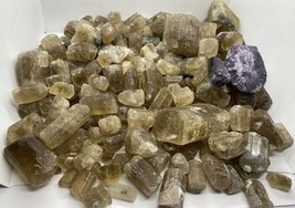 heat-able Crystals top quality purple yellow scapolite minerals specimens 2KGs - £389.38 GBP