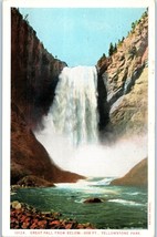Great Fall From Below Yellowstone Park Montana Postcard - £17.87 GBP