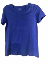 Talbots New Cotton Blend Simple Blue Short Sleeve T-shirt Lightweight - £6.22 GBP