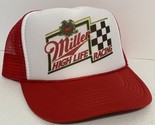 Vintage Miller High Life Racing  Trucker Hat  snapback Unworn Red Cap NA... - £11.99 GBP