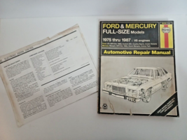 Ford & Mercury Full Size Models 1975-1987 Haynes Repair Manual 36036 (754) - $14.01