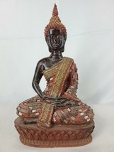 Decorative Thai Seated Buddha Resin Sculpture Figure 11&quot; Tall - £41.05 GBP
