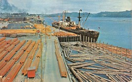 Mount Vernon Washington 1957 Psm~Transporting Lumber Pacific Northwest Postcard - £5.85 GBP