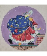 Handpainted Needlepoint Canvas Mary Englebreit XMAS Ornament Santa Belie... - $120.00