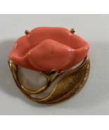 Vintage Avon Pink Peach Gold Tone Brooch Pin - $376.14 MXN