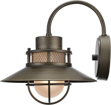 Bronze Outdoor Sconce Lighting Fixture Vintage Glass Porch Wall Mount Ex... - £45.37 GBP