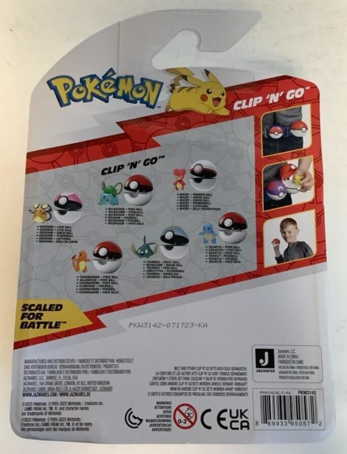 Figurine Pokémon Jazwares Fuecoco Clip 'N Go + Poké Ball - 2 Pouces | Neuve | Collection Jeu Télé