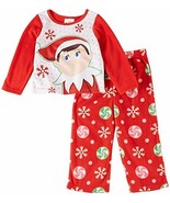 Elf on the Shelf Girls Christmas Peppermint Candies, Fleece Pajamas, Size 4 - $275.22 MXN