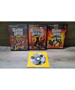 PS2 Guitar Hero Lot Aerosmith Legends of Rock Hero 3 World Tour Hero 2 - £29.28 GBP