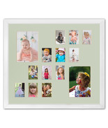 Light Green Child Photo Collage Frame Multi-Opening 2 5x7 &amp; 12 Wallet 2x... - $39.35