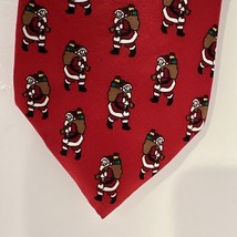 Noel Holiday Christmas Neck Tie Santa Claus &amp; Presents - Red - 100% Silk... - $24.65