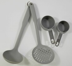 *L3) Plastic Ladle Strainer Skimmer Measuring Cups Kitchen Camping Gray ... - $9.89