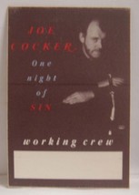 JOE COCKER - VINTAGE ORIGINAL CONCERT TOUR CLOTH BACKSTAGE PASS - $10.00