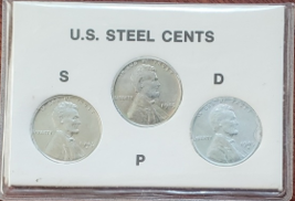 U.S. STEEL CENTS 1943 3-pc set S/P/D - £11.72 GBP