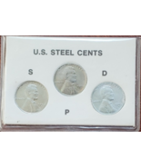 U.S. STEEL CENTS 1943 3-pc set S/P/D - £11.91 GBP