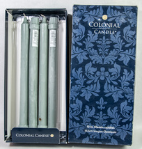 4 Colonial Candles 12" Classic Taper Colonial Green Color Unscented Dripless 809 - $10.00