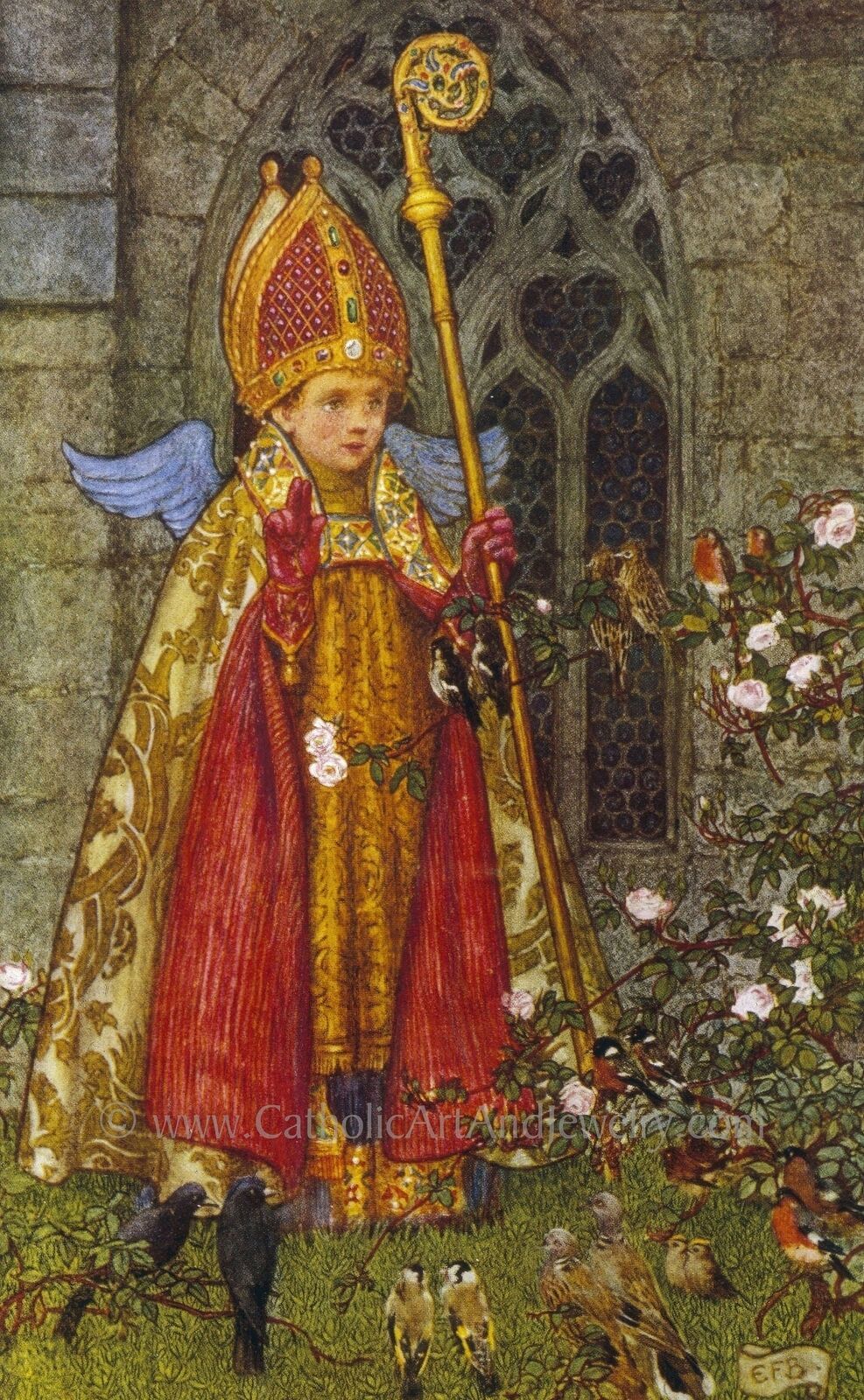 St. Valentine as a Boy Ministering to the Birds by Eleanor Fortesque Brickdale –