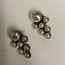 Plata 925 Sterling Silver Grape Vine Pierced Earrings Mexico 10g - £29.96 GBP