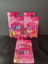 New Set Of 3 Mattel Barbie Accessories Packs Shoes Headbands Handbags Pink Rack - £9.02 GBP