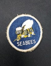 Vintage Seabees Patch WW2 USN Navy Original 2.75&quot; Cut Edge - $16.83