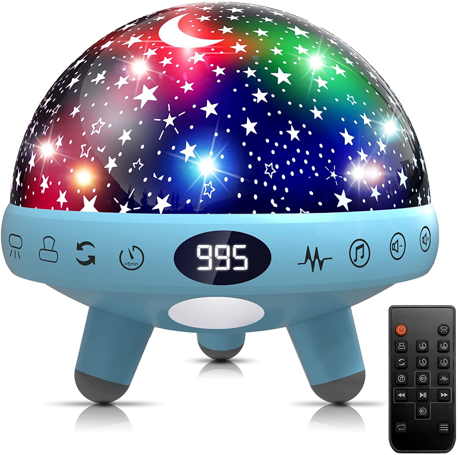 Night Light For Kids Room With Sound Machine Baby Night Light Star Projector Whi