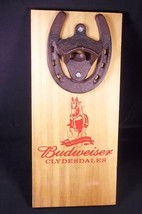 Budweiser Clydesdales wooden wall mount horseshoe bottle opener 11"x5" NEW - $26.07