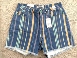 NWT Judy Blue Beach Striped High Waist Shorts Stretchy Denim Womens Size... - $29.70