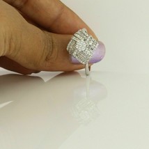 Bague de fiançailles pour femme avec diamant rond et taille baguette de... - £73.96 GBP