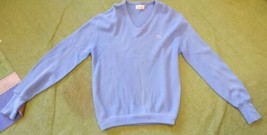 Lacoste IZOD alligator blue v neck sweater size large L vintage retro - £46.90 GBP