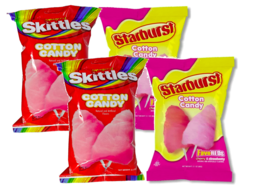 Skittles Original &amp; Starburst FaveReds Cotton Candy, Variety 4-Pack 3.1 ... - £20.97 GBP