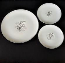 Creative Royal Elegance Fine China LOT Gray Floral Luncheon Bread Butter... - $188.08 MXN