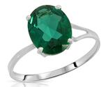 Galaxy Gold GG 14K Solid White Gold Natural Emerald Round Brilliant Soli... - $814.76