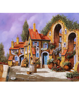 Framed canvas art print giclée Borgo Italy Tuscany a colori guido borelli - $24.37 CAD+