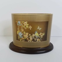 Hallmark Moodlight Candle Holder Gold Plastic Panels Base Flowers Bird Butterfly - £19.77 GBP