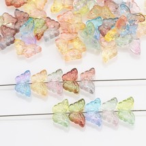 Glass Butterfly Beads 15mm Mixed AB Shimmer Supplies Spring Jewelry Making 200pc - £15.75 GBP