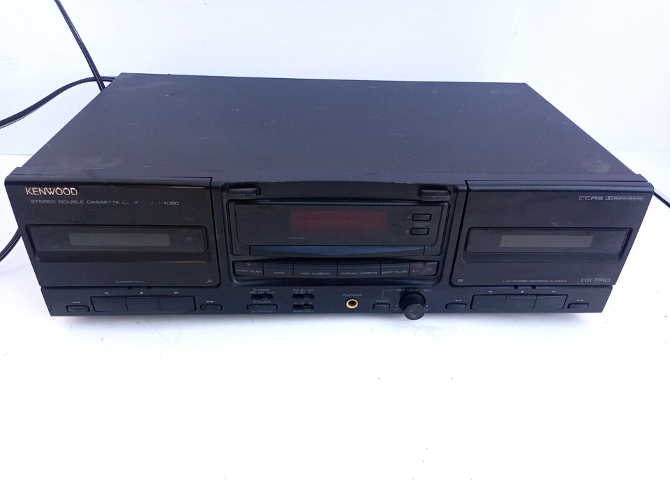 *NO POWER* KENWOOD KX-W4060 DOUBLE DUAL STEREO CASSETTE DECK PLAYER RECO... - $34.45