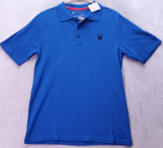 Spyder Polo Shirt Mens Small Blue Cotton Short Sleeve Embroidered Logo Collared - £14.72 GBP