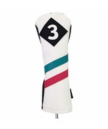 Majek Golf Vintage Headcovers White Seafoam Teal Pink Stripe Premium Ret... - $34.17 CAD