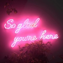 New So Glad You&#39;re Here Neon Sign Poster Bedroom Acrylic Light Gift 24&quot;x12&quot; - $248.99