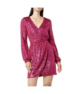 The Drop Women’s Helena Sequin Wrap Dress – Luminous Pink, Size Small - $912.96 MXN