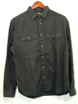 Men&#39;s Old Navy Canvas Workwear Regular Fit Button Front Shirt Charcoal Grey MED - £20.96 GBP