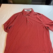 Johnston &amp; Murphy Vintage Slub Polo Shirt Mens Large Red Golf Preppy Office - £14.96 GBP