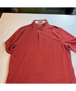 Johnston &amp; Murphy Vintage Slub Polo Shirt Mens Large Red Golf Preppy Office - £15.26 GBP