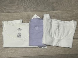 Lot of 3: A.N.A. &amp; St John Bay JCP Short Sleeve T-Shirts White &amp; Lavendar XL - £14.61 GBP