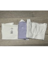 Lot of 3: A.N.A. &amp; St John Bay JCP Short Sleeve T-Shirts White &amp; Lavenda... - £14.78 GBP
